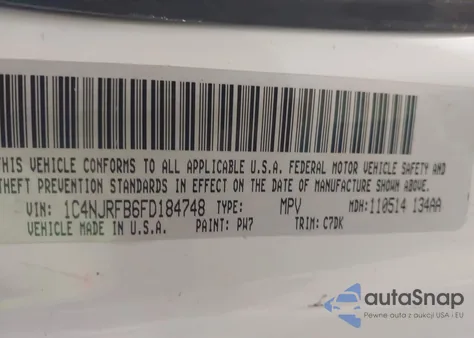 2015 Jeep Patriot Latitude из США, поврежденный, VIN 1C4NJRFB6FD184748